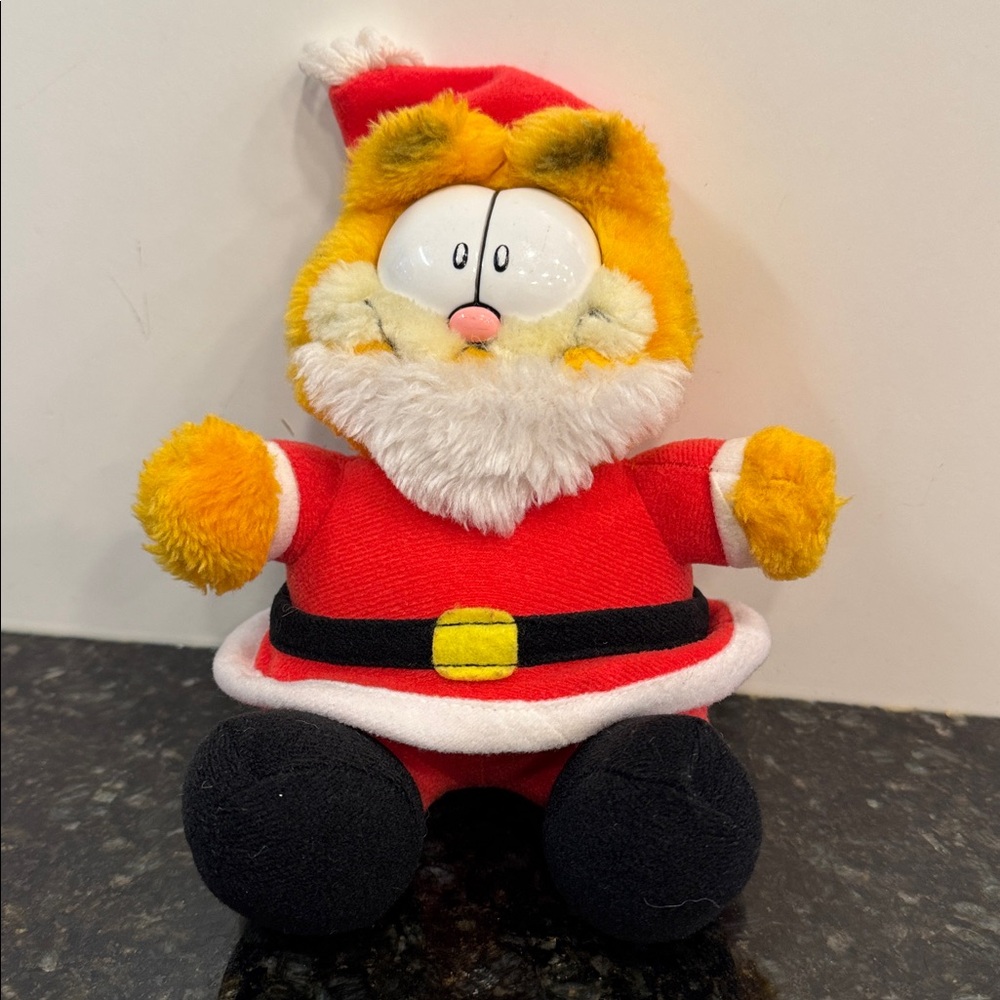 Vintage McDonald's Garfield Santa Claus Plush Toy - Rare Vintage Garfield